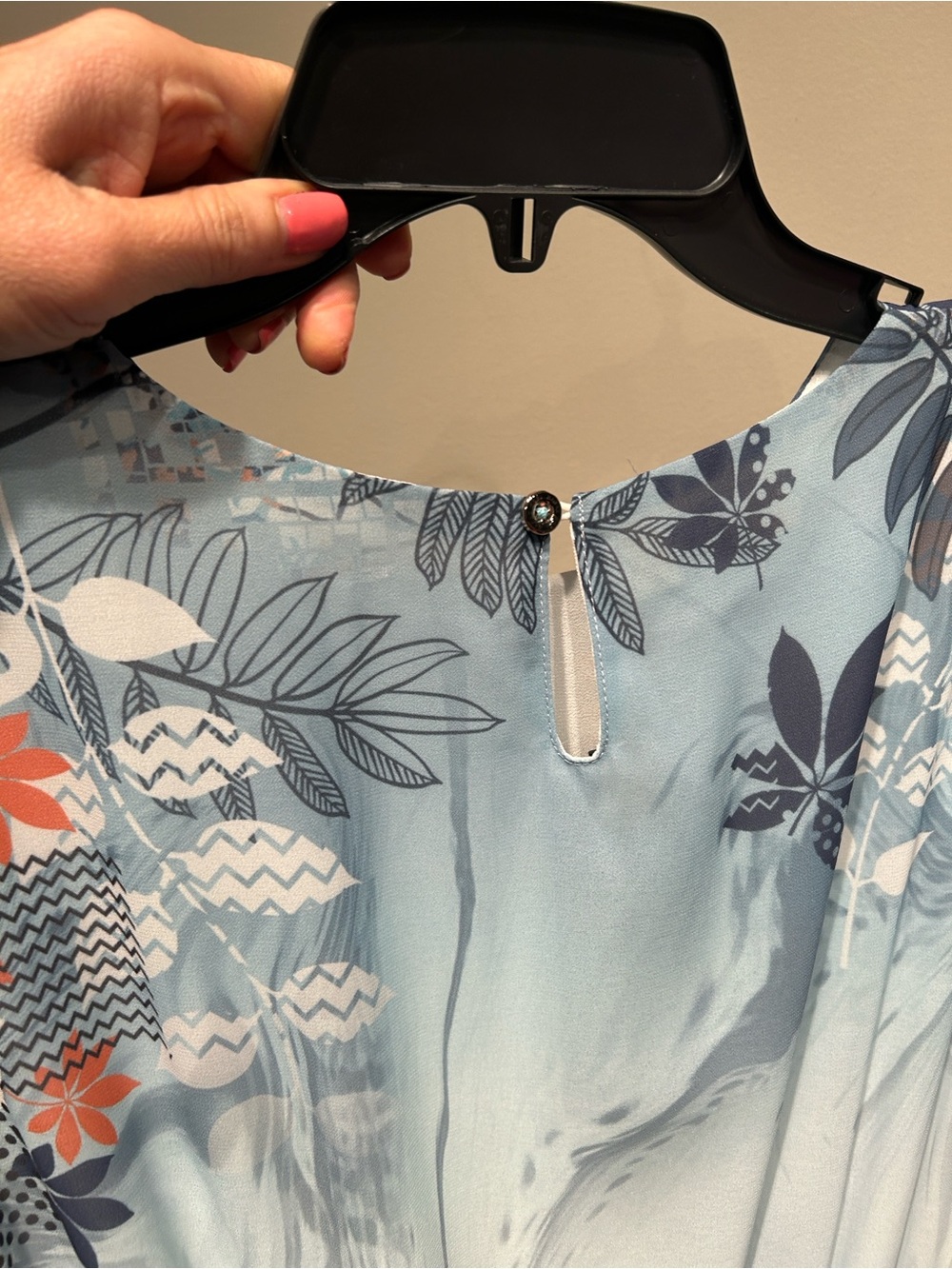 Light Blue Floral Midi Dress - Elegant Women's Summer Dress - Picture 5 of 5
